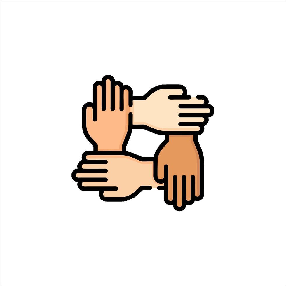 Hands together icon illustration vector