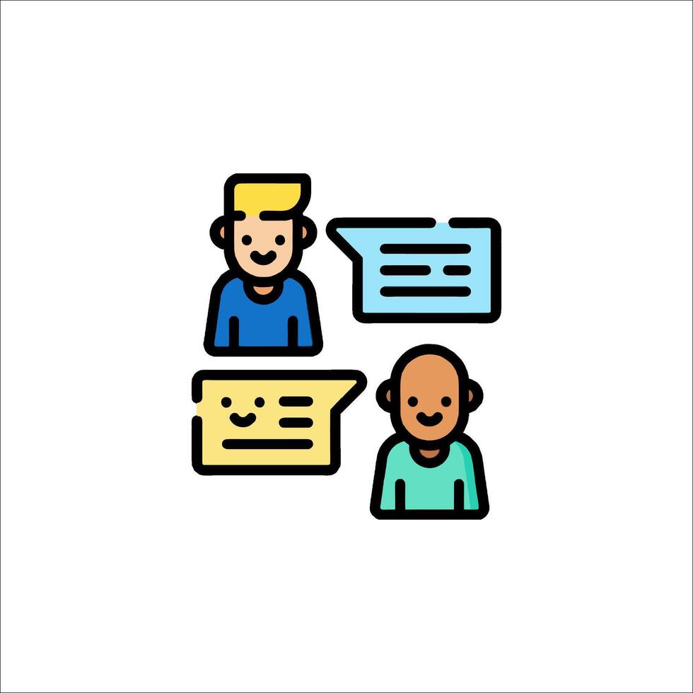 People talking with speech bubbles on a white background vector
