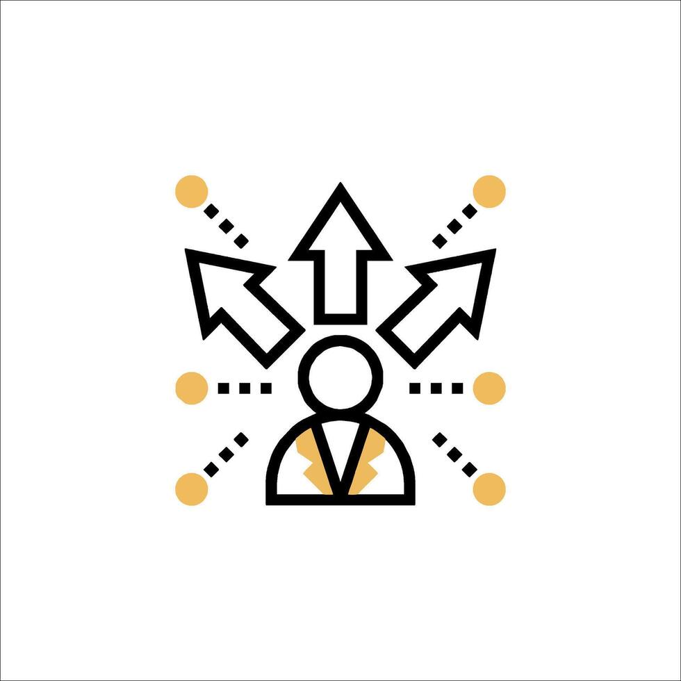 A person with arrows pointing up and down vector