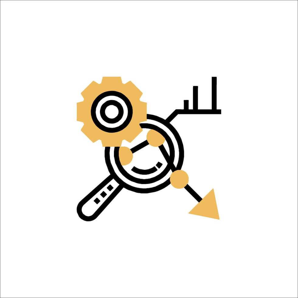 A magnifying glass and a clock icon vector
