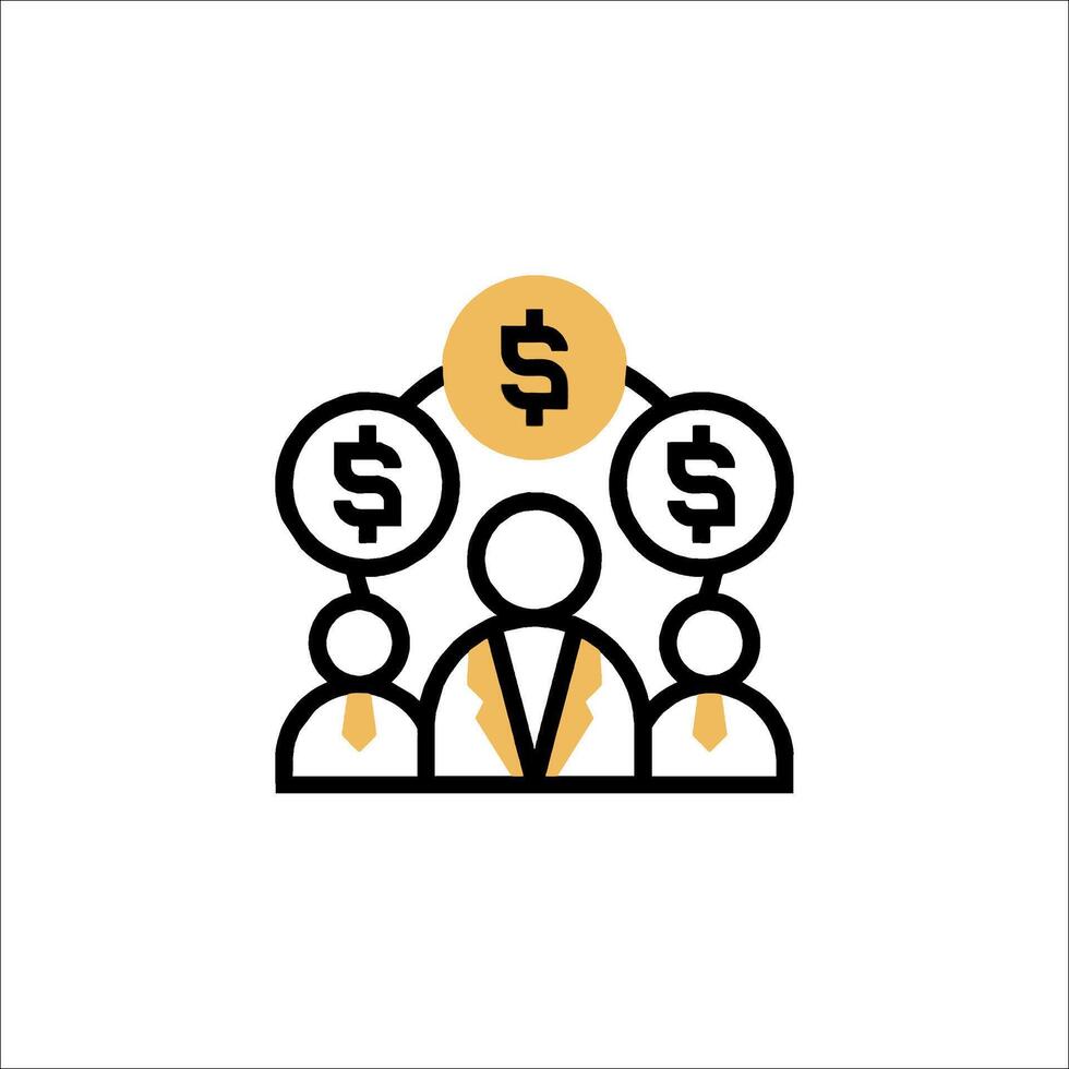 Business people with money icons vector