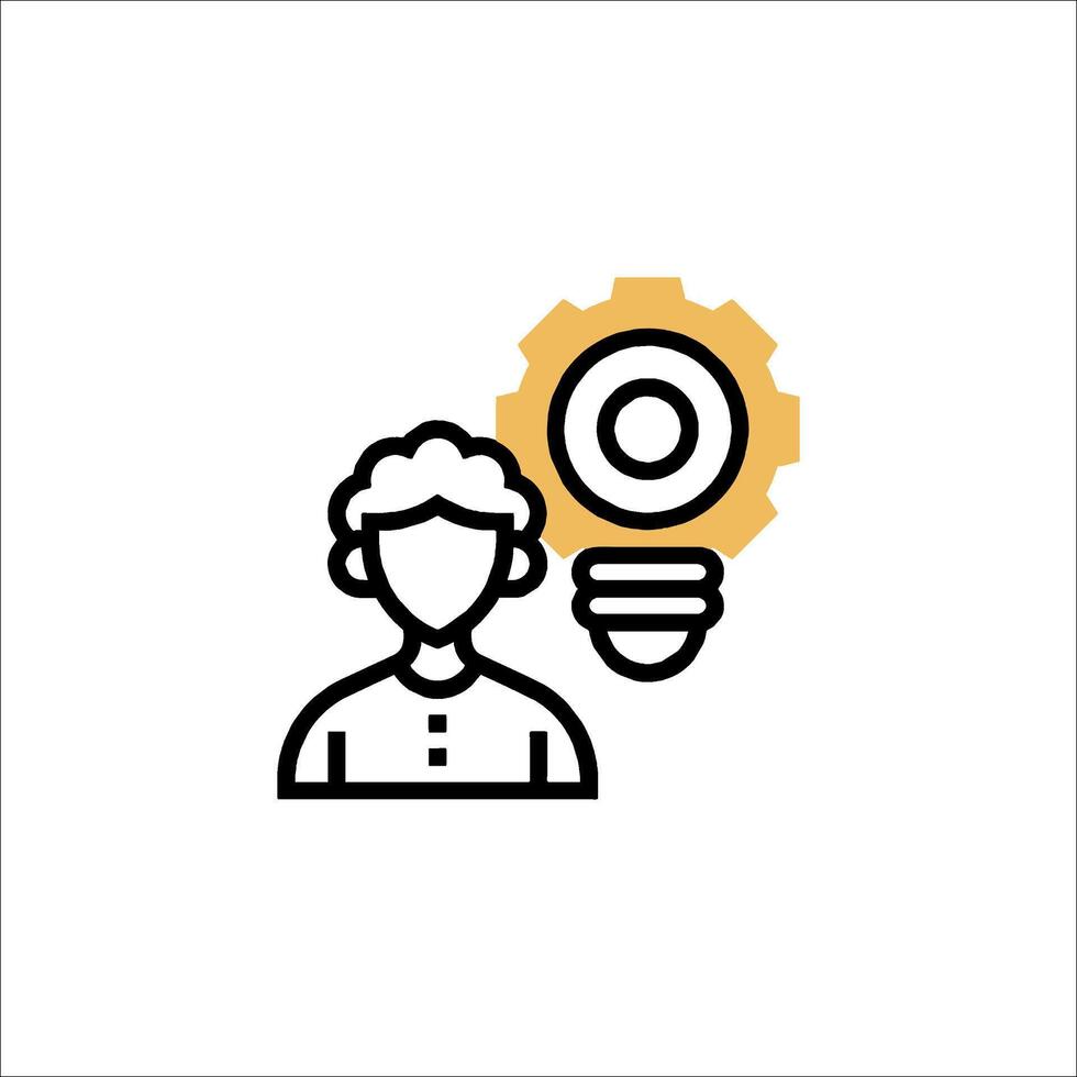 A man with a light bulb on his head vector