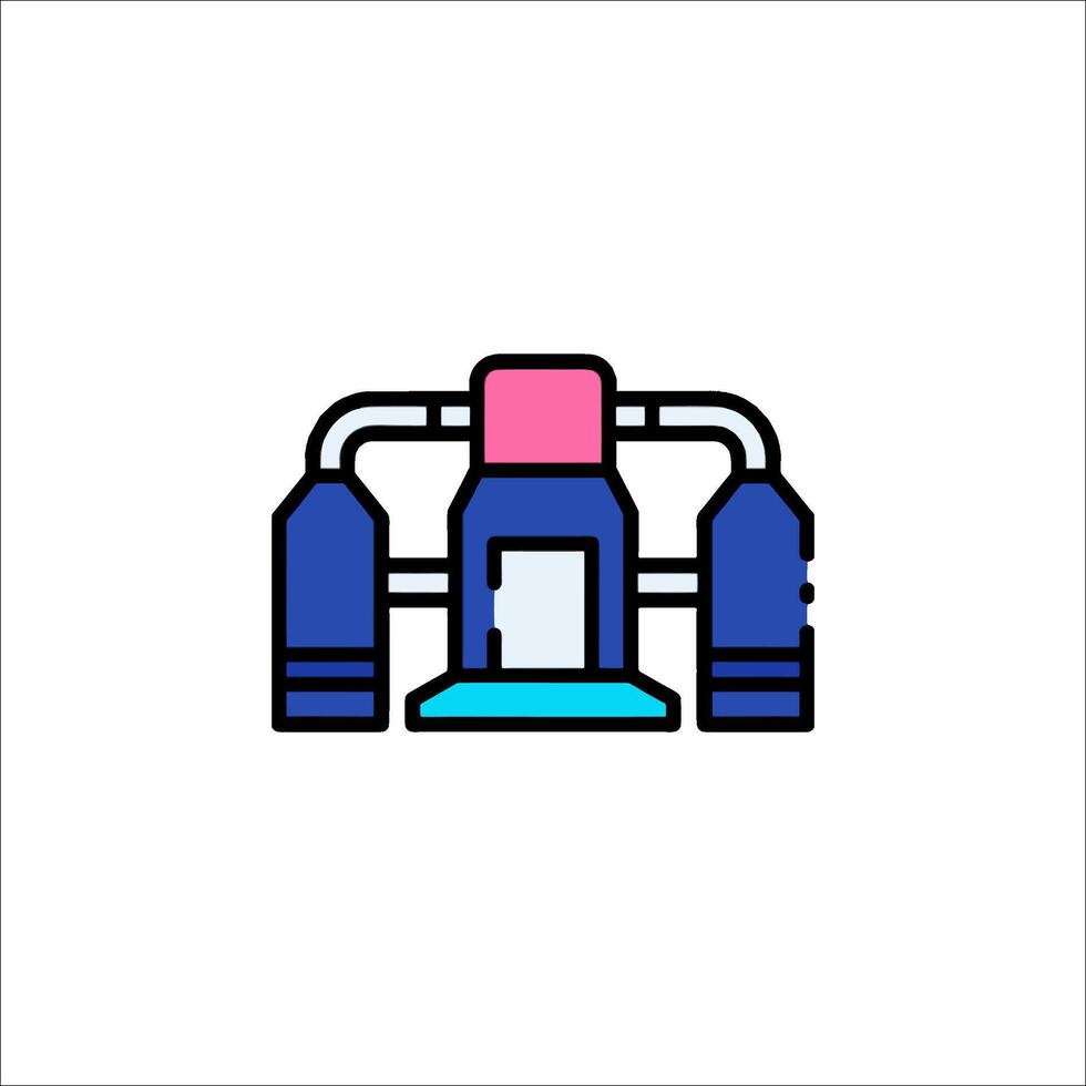 A blue and pink machine with a hose vector