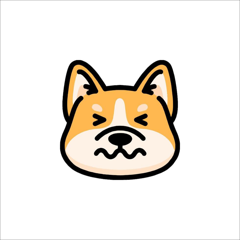 A cartoon dog face with a big nose vector