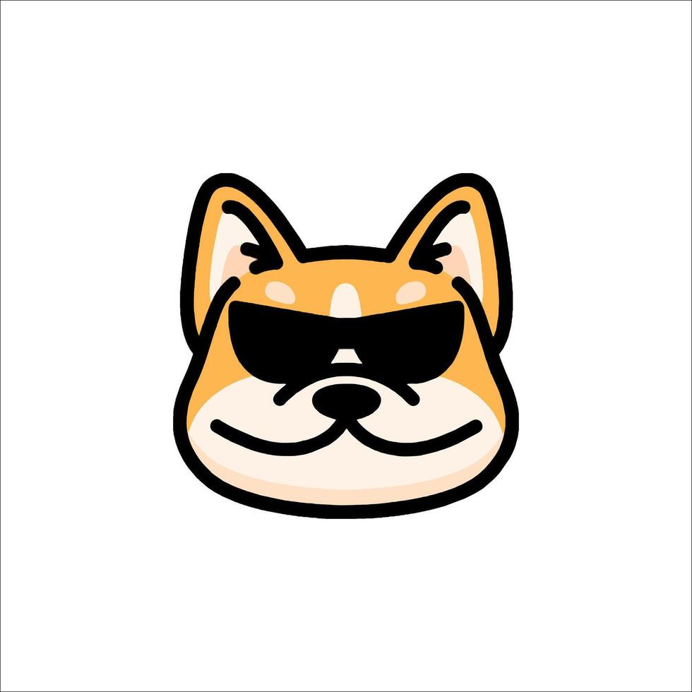 A cartoon dog wearing sunglasses on a white background vector