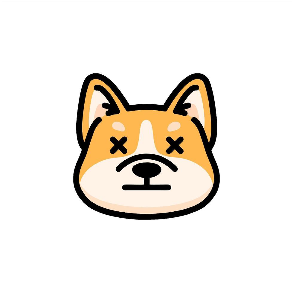 A cartoon dog with a cross on its face vector