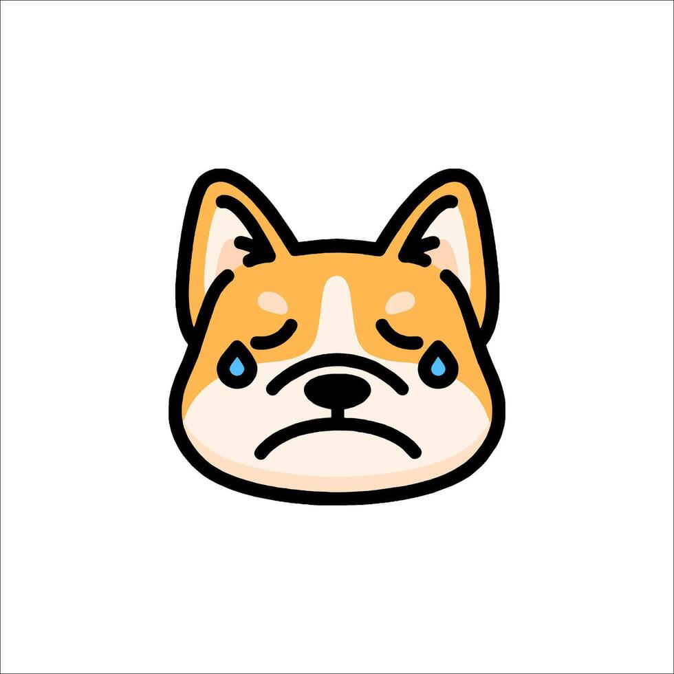 A sad dog icon on a white background vector