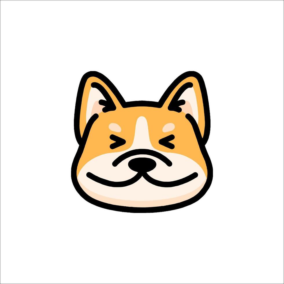 A cartoon dog face with a smile on its face vector