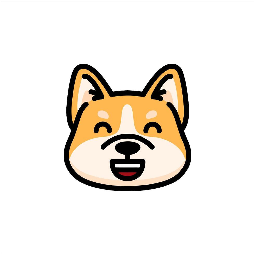A cartoon dog head with a smile on its face vector