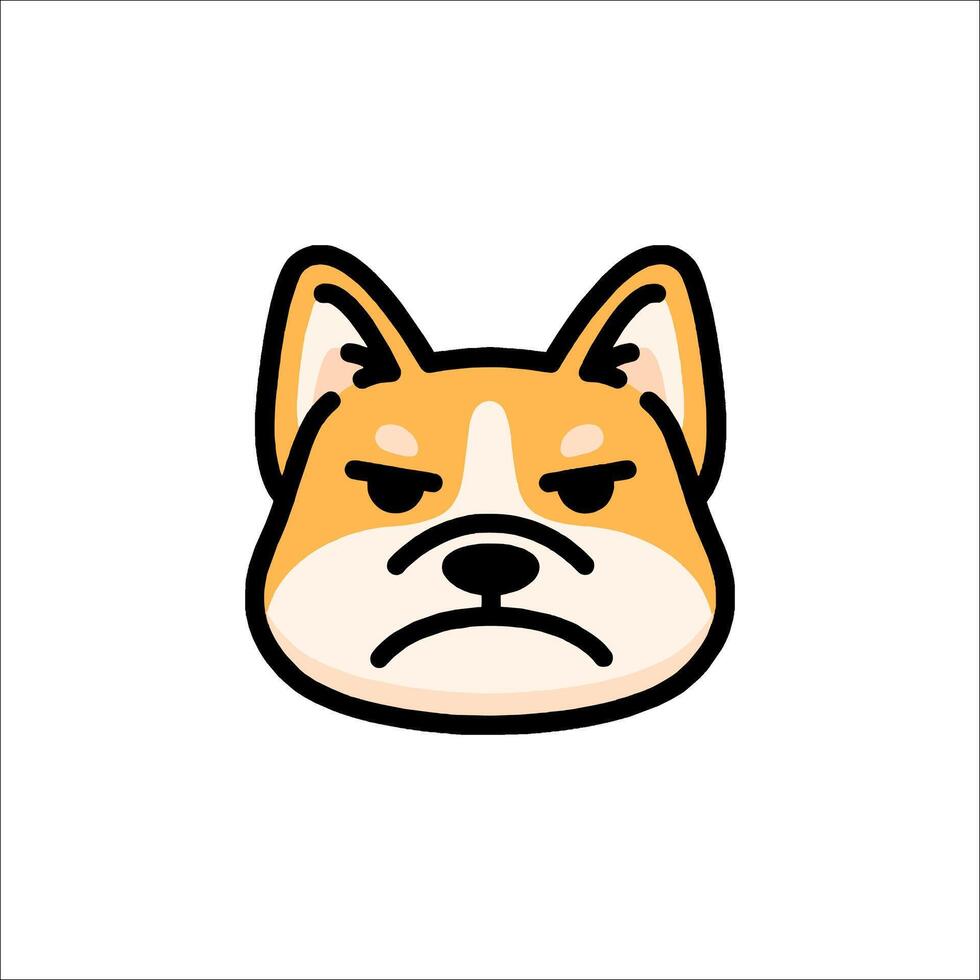 An angry dog face with a sad expression vector