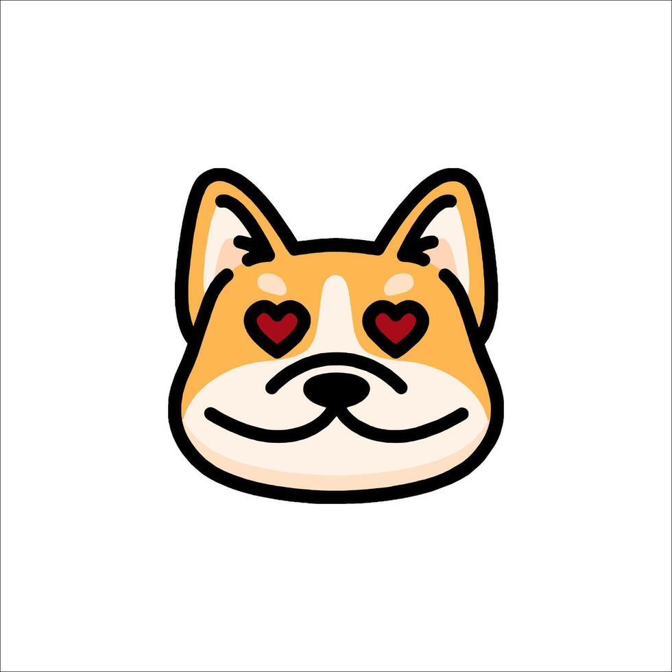 A cartoon dog with a heart on its face vector