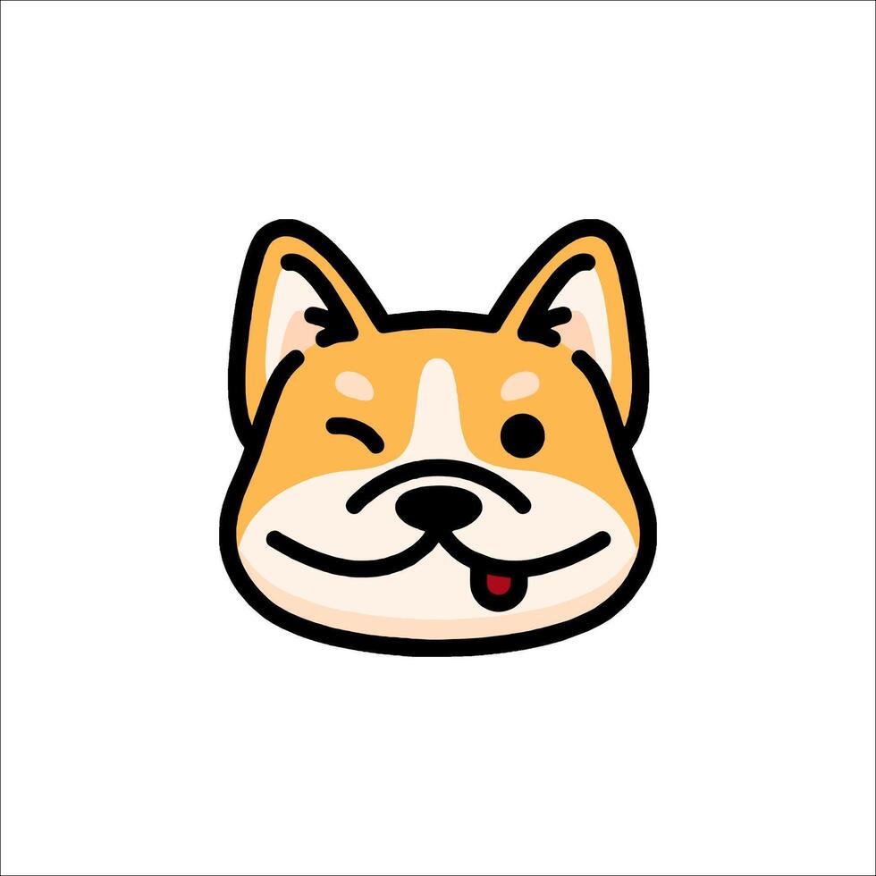 A cartoon dog with its tongue out on a white background vector