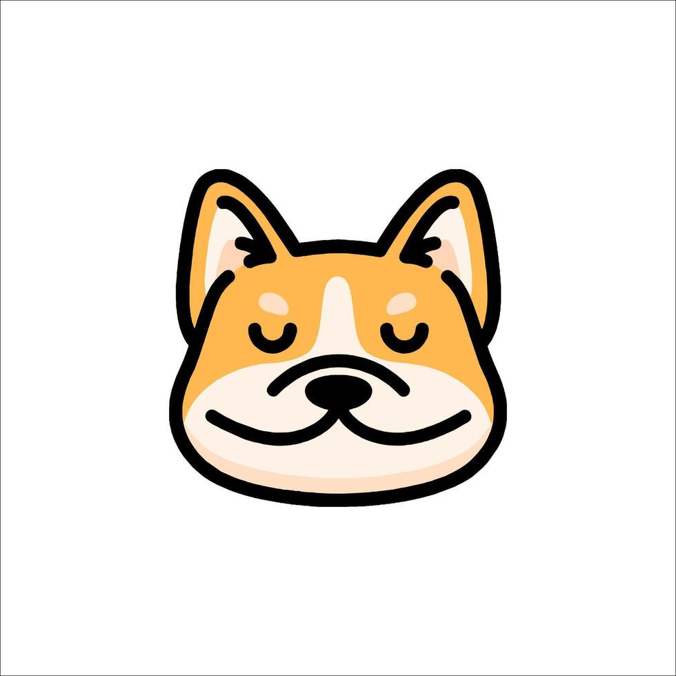 A cartoon dog with its eyes closed vector