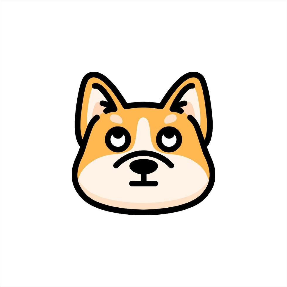 A cartoon dog head with a white background vector