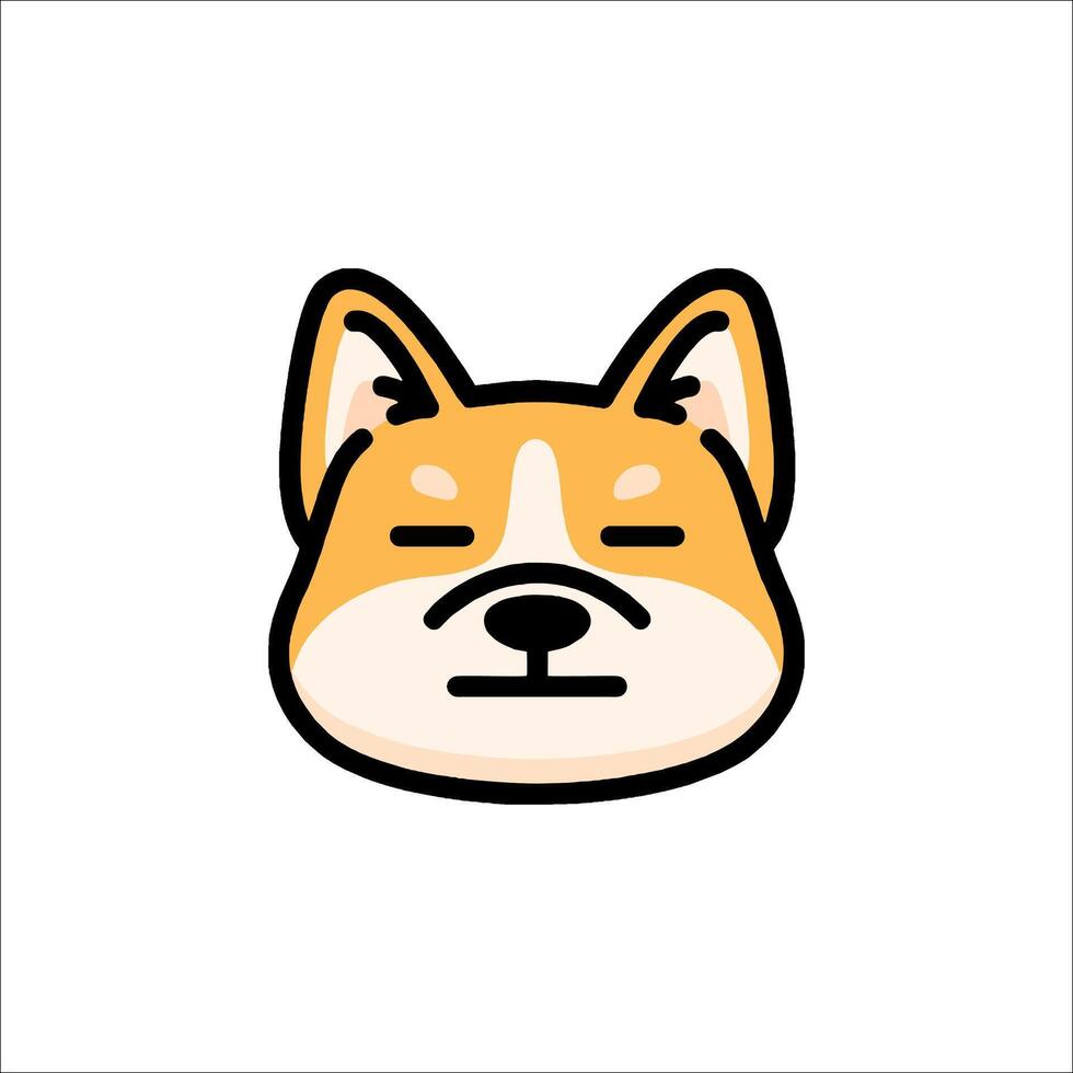 A cartoon dog with its eyes closed vector
