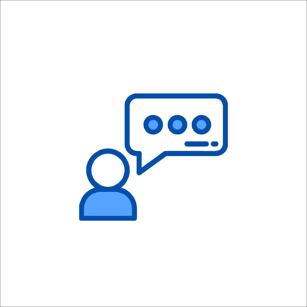 A person with a speech bubble icon vector