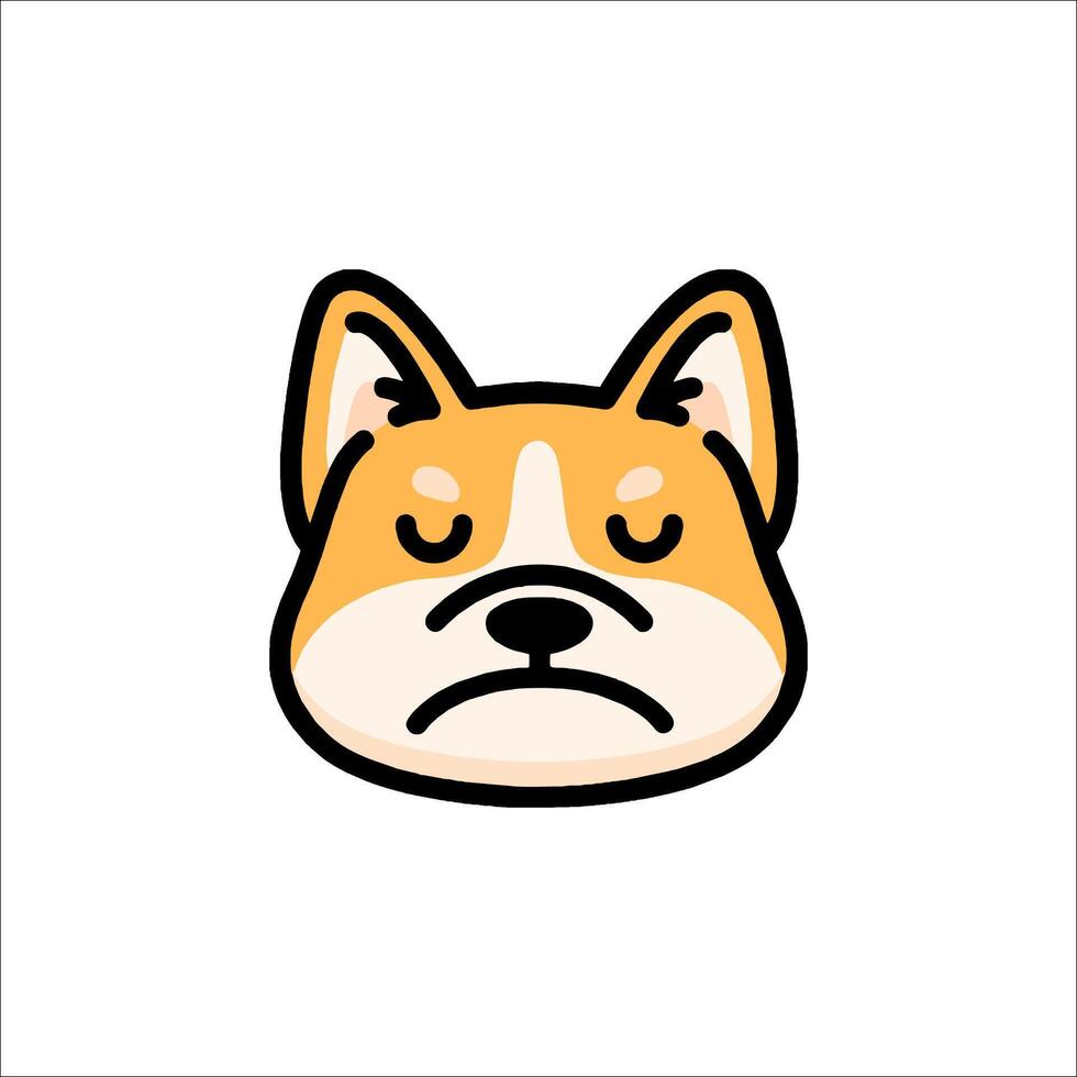 A dog with a sad face on a white background vector