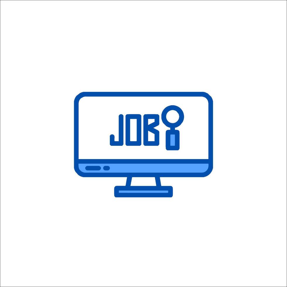 Job icon on computer monitor vector
