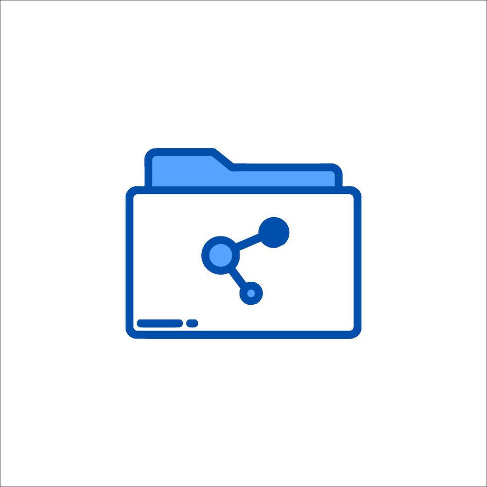 A folder icon with a blue outline vector