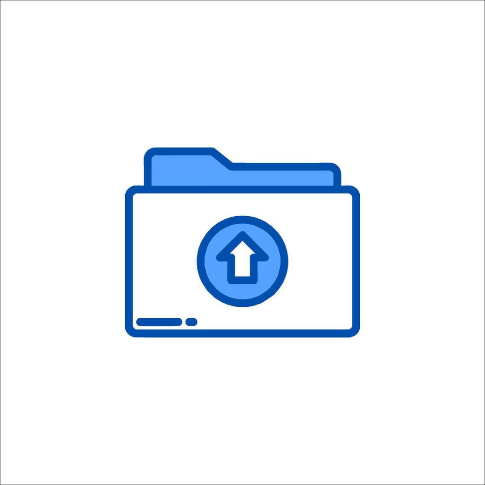 A folder icon with an arrow pointing up vector
