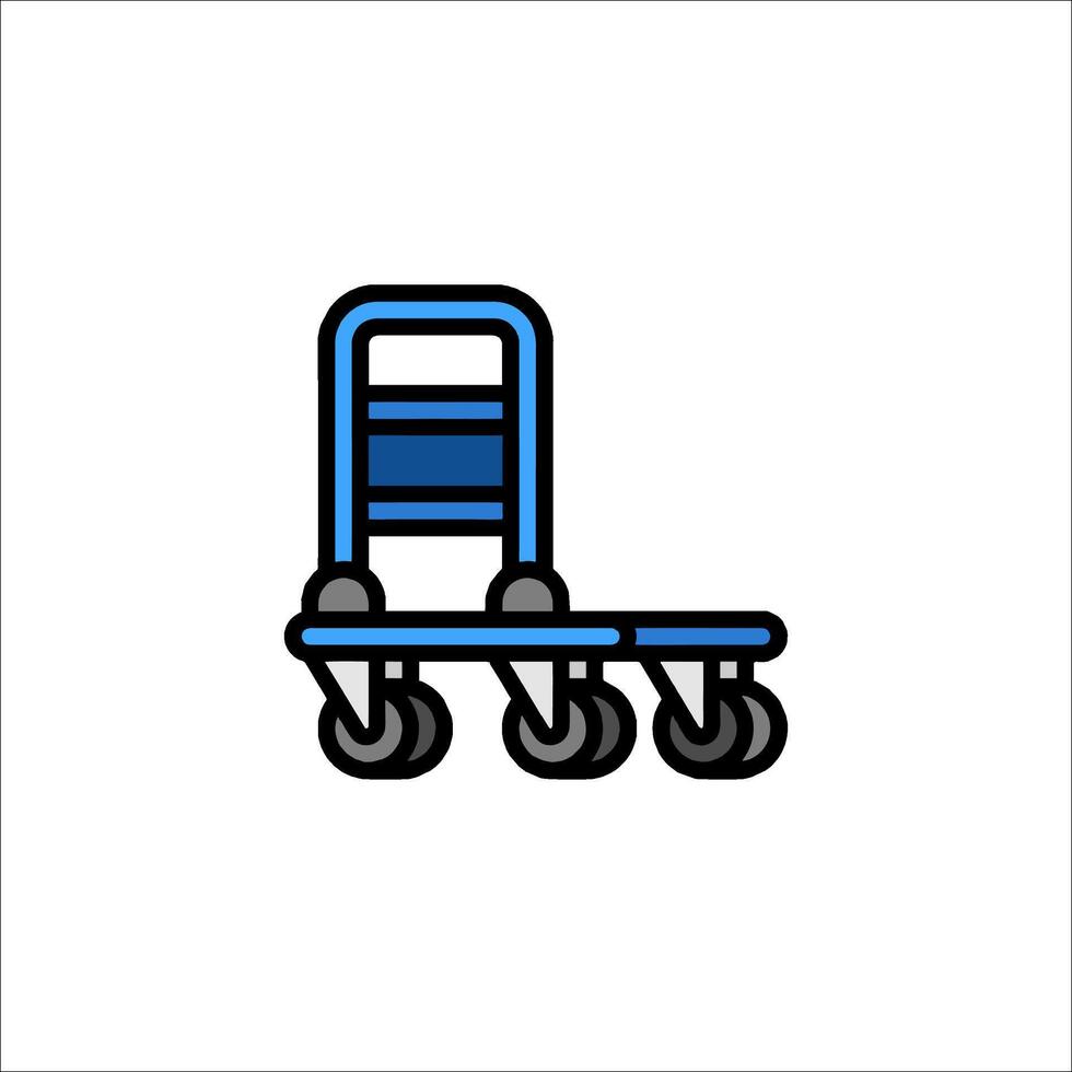 Hand luggage cart icon on white background vector