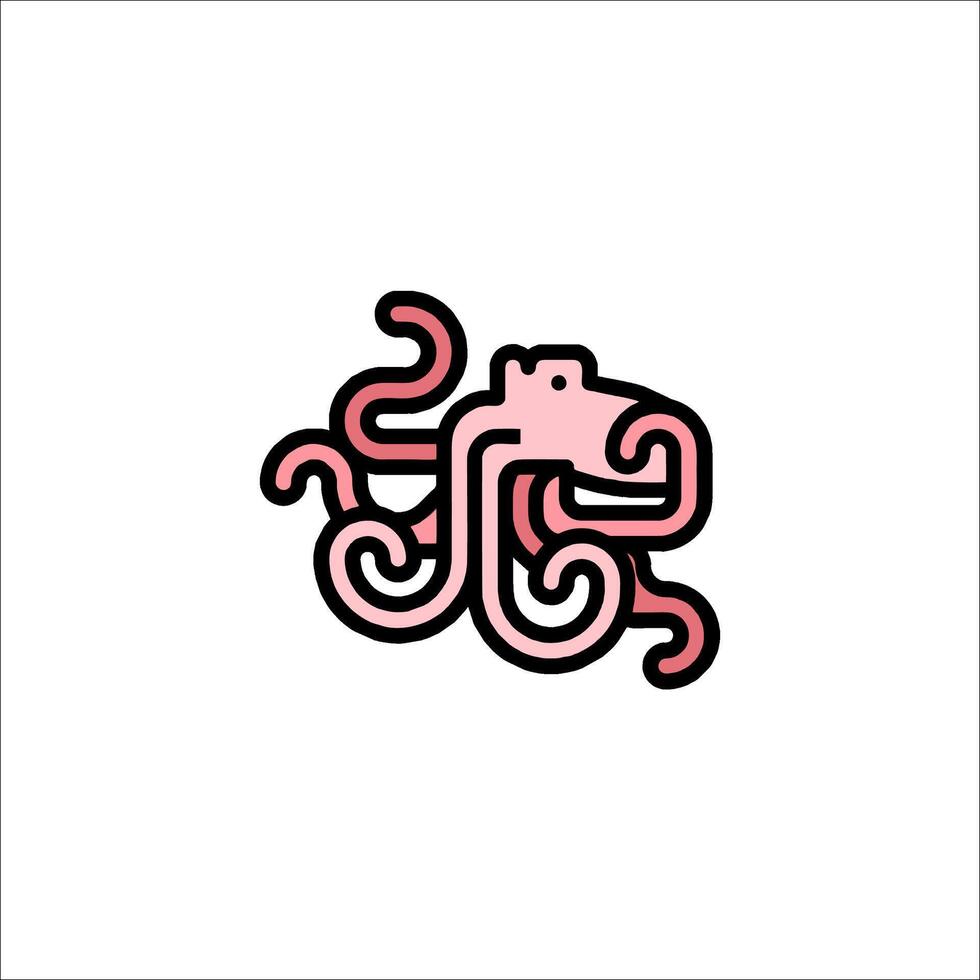 A pink octopus with a long tail vector