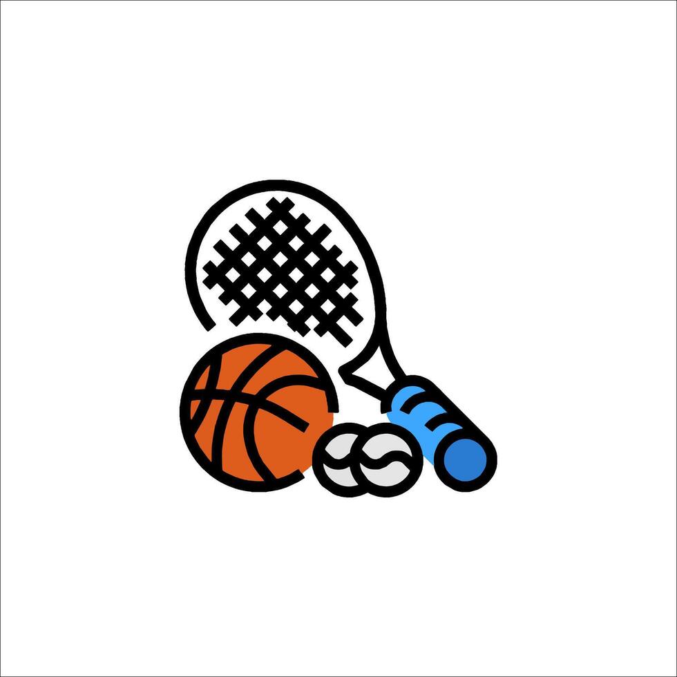 A tennis racket and ball icon on a white background vector
