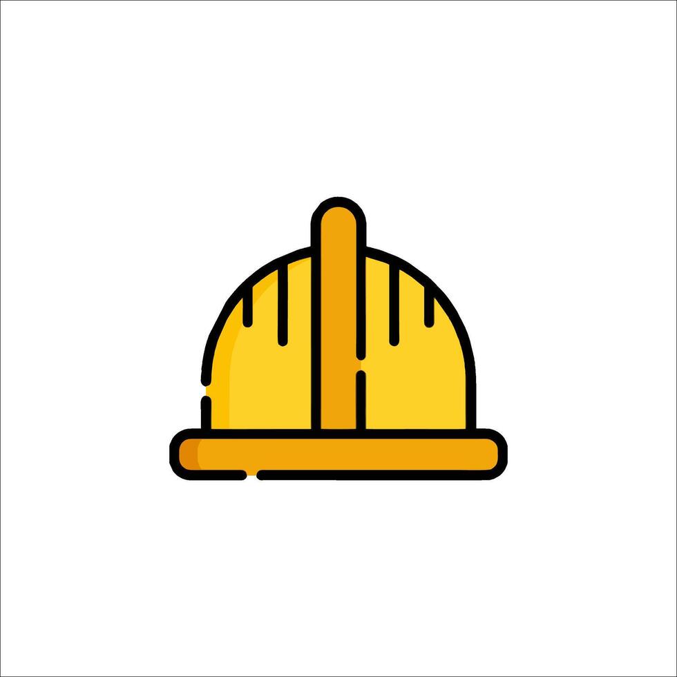 A yellow hard hat icon on a white background vector
