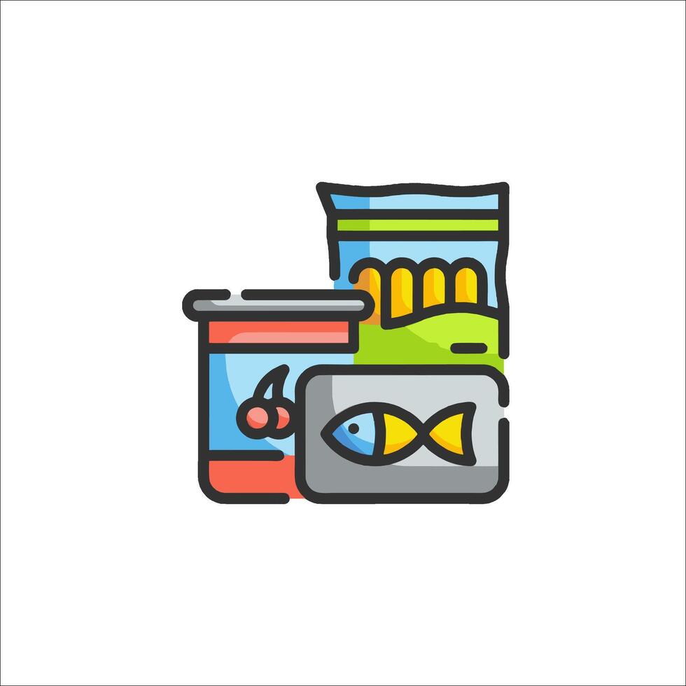 A line drawing of food and drink vector