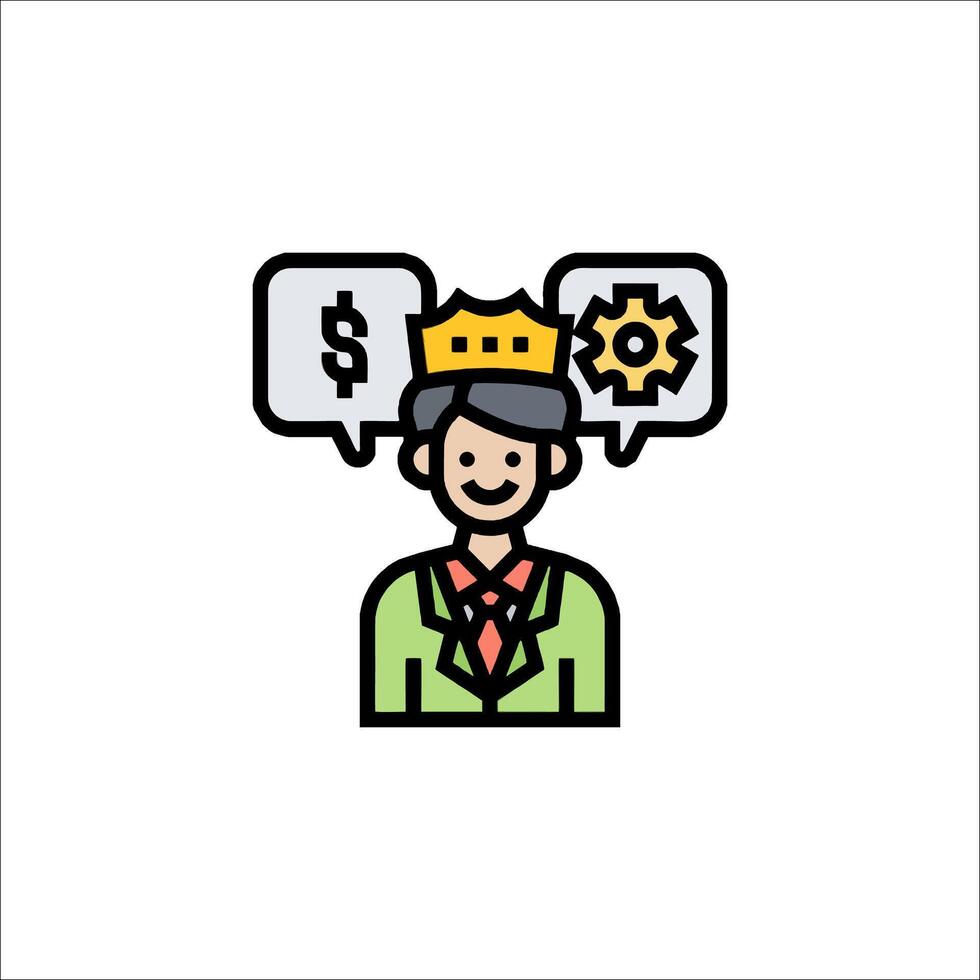 A man with a crown and money in his head vector