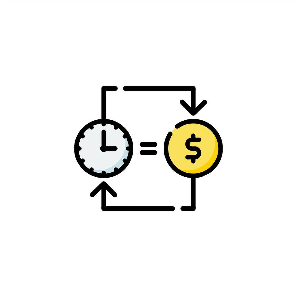 Time and money icon illustration vector