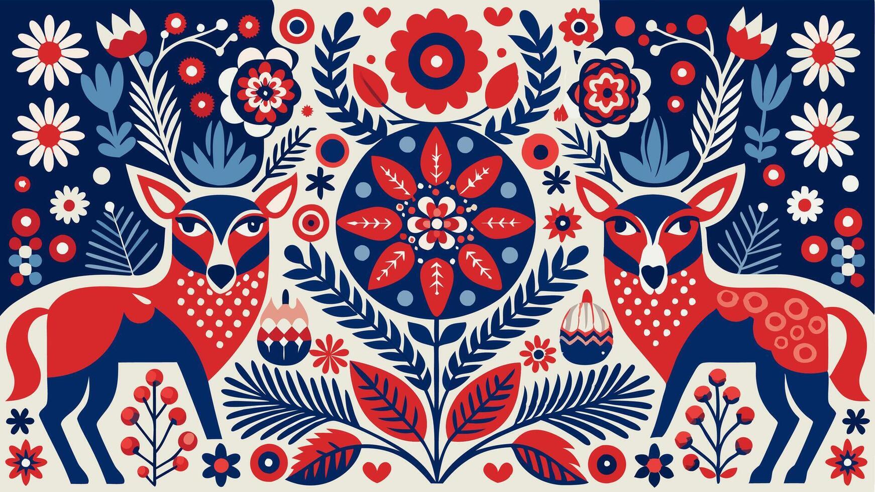 Scandinavian Seamless Pattern Design Inspired by Nordic Minimalism Modern Style vector