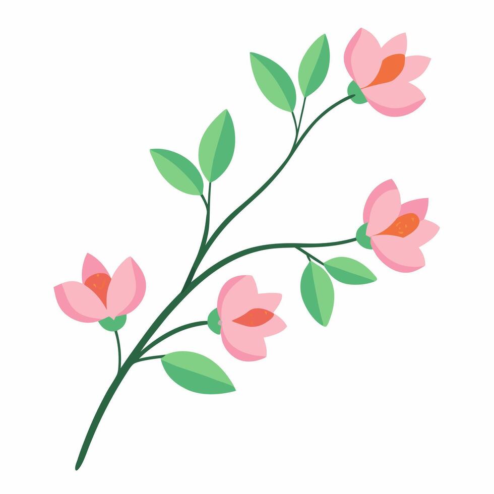 Buttercup branch with pink flowers perfect for nature-inspired designs vector