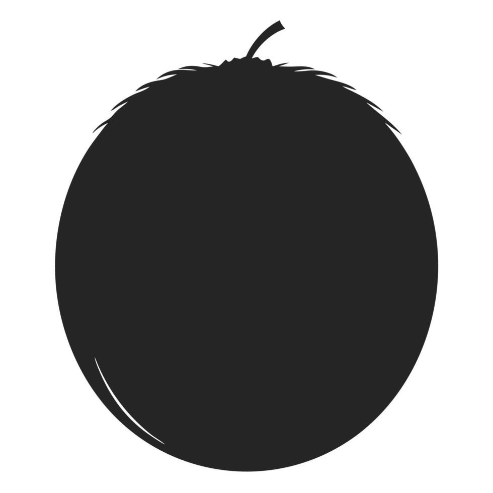 Minimalist silhouette of a whole coconut icon, ideal logos and graphic projects. vector