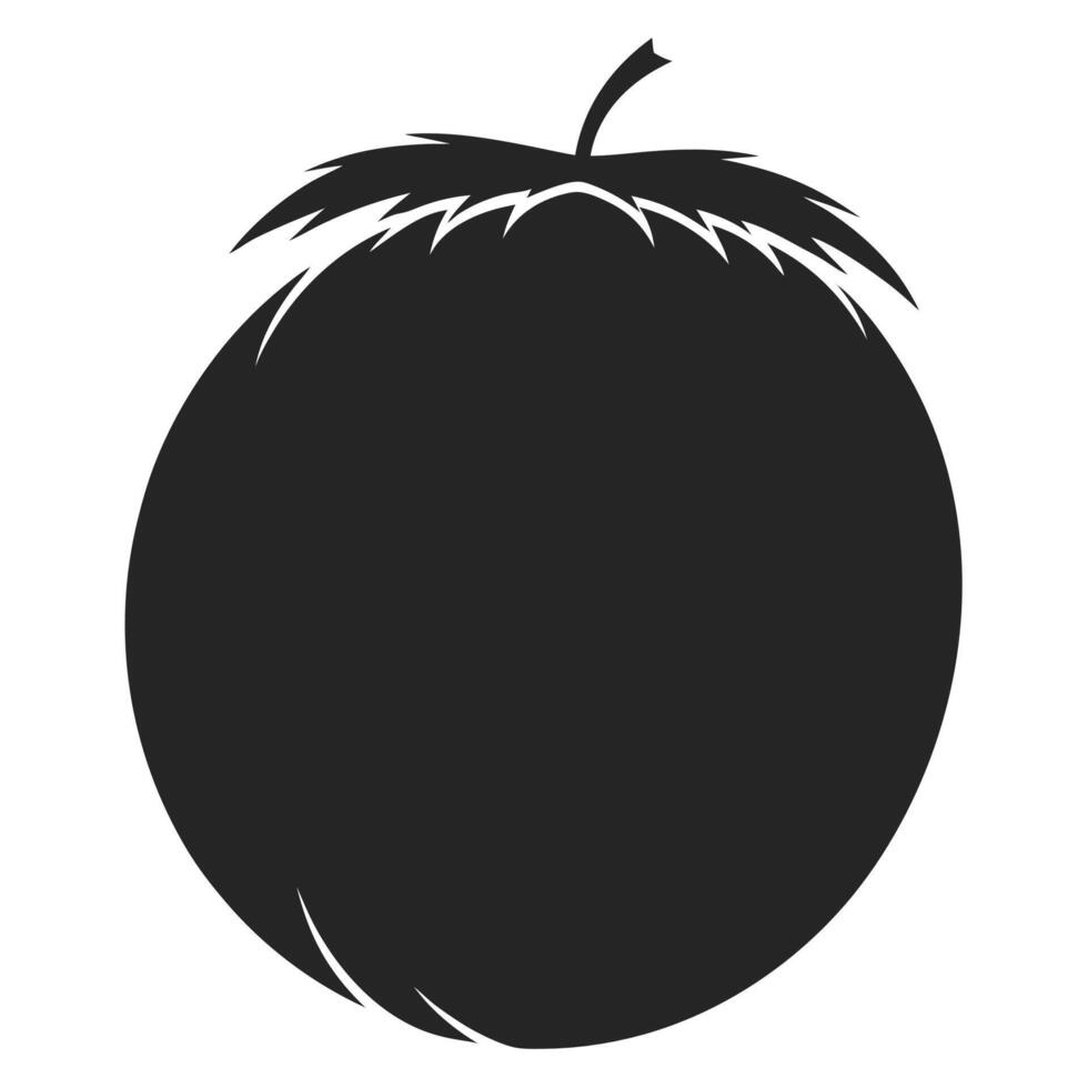 Minimalist silhouette of a whole coconut icon, ideal for and projects. vector