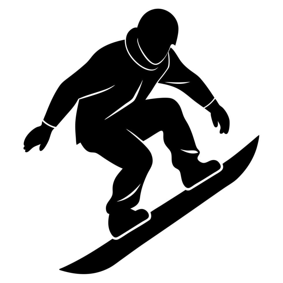 Black silhouette of a man with a surfboard, perfect beach surfing vector