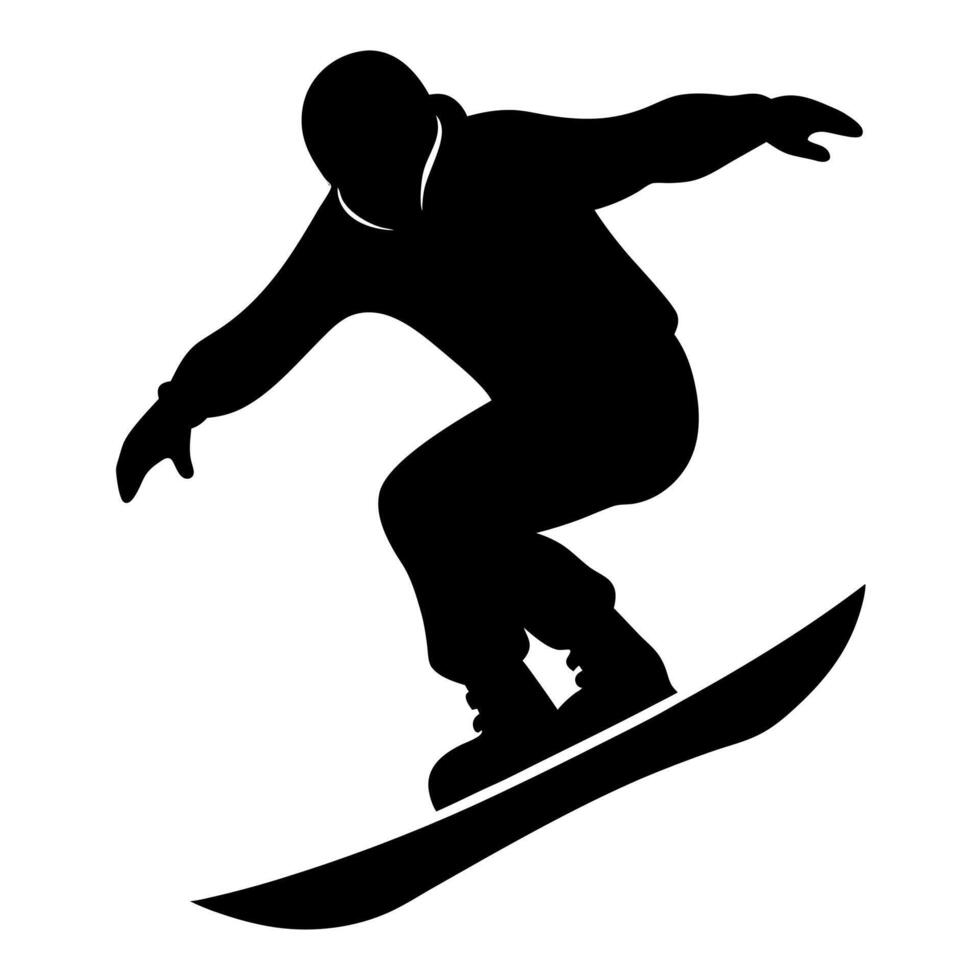 Black silhouette of a man with a surfboard, perfect surfing themes. vector