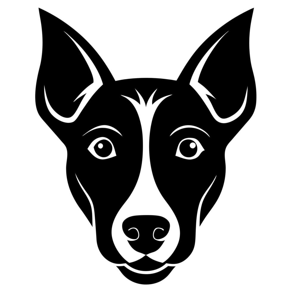 Simple dog head silhouette icon for logos and pet design vector