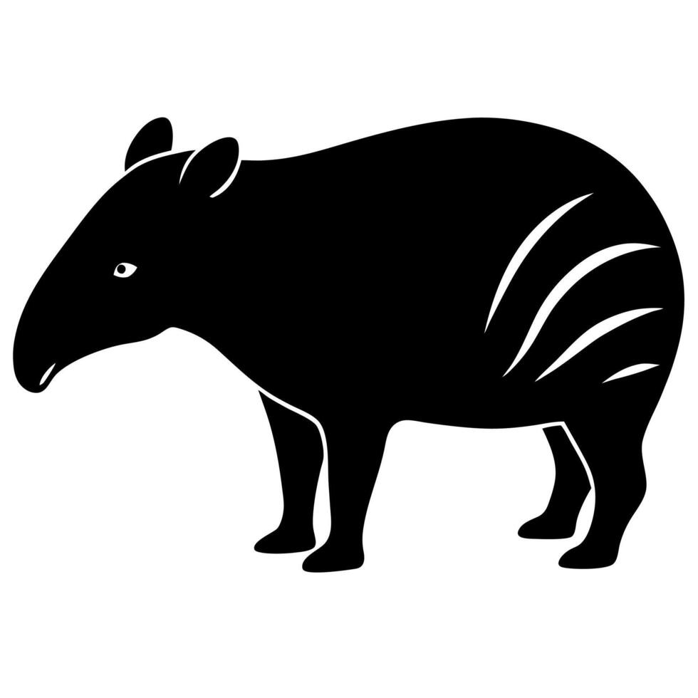 Simple tapir illustration suitable for logos wildlife artwork vector