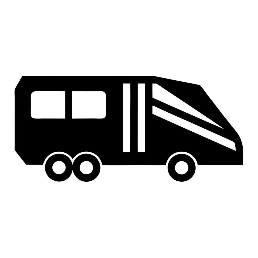 Simple delivery bus icon silhouette logistics and transport themes. vector