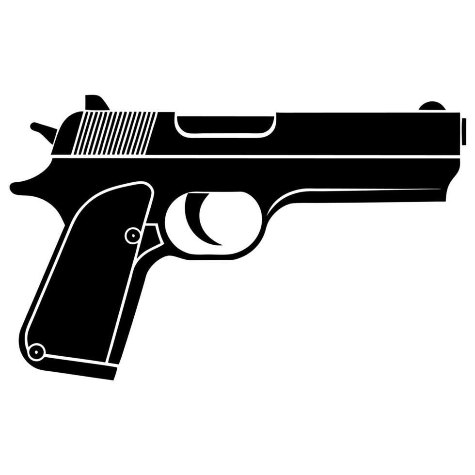 Stylish pistol silhouette illustration perfect and creative designs. vector
