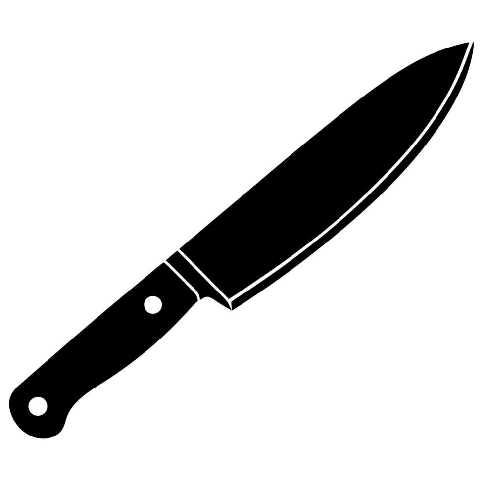 High-quality silhouette of a fillet knife in side view for creative design projects. vector