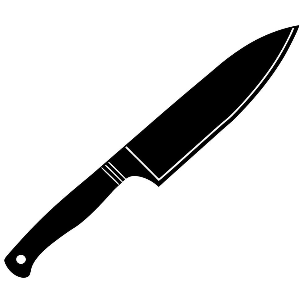 High-quality silhouette of a fillet knife in side view vector