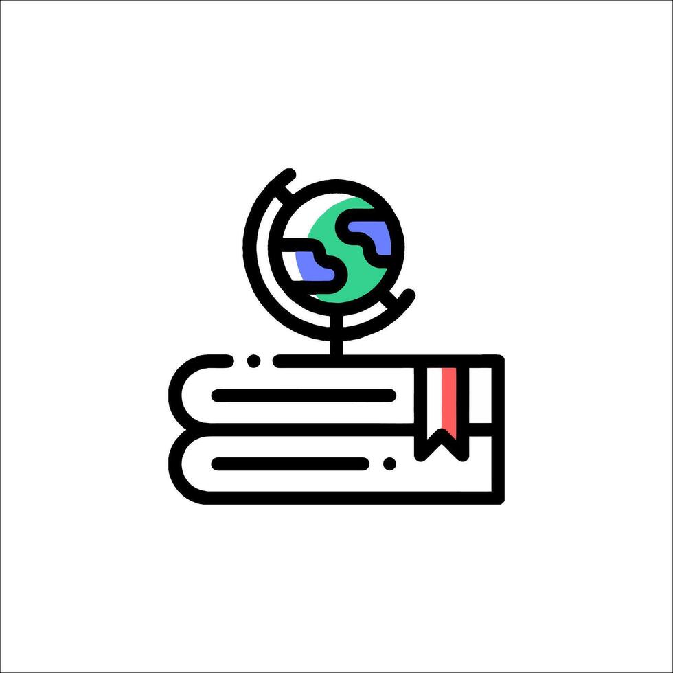 A globe on top of books and a book vector