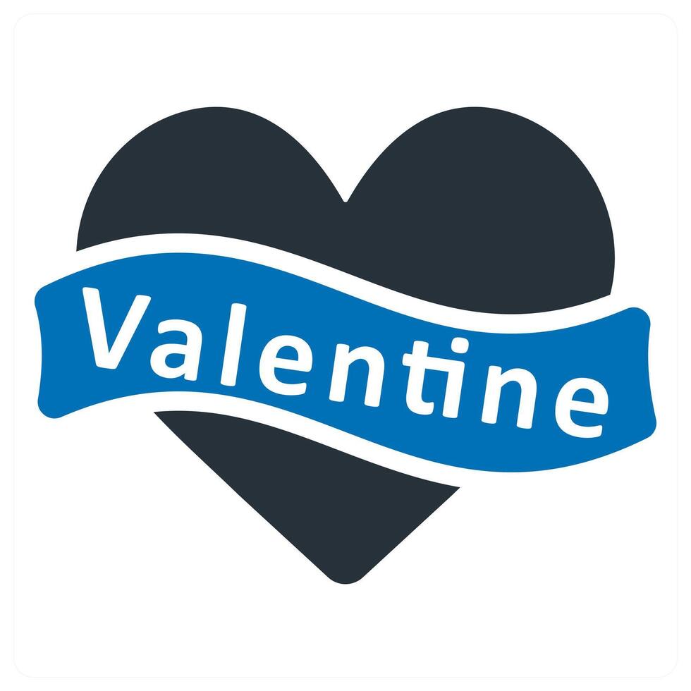 Happy Valentines Valentine icon in blue color vector