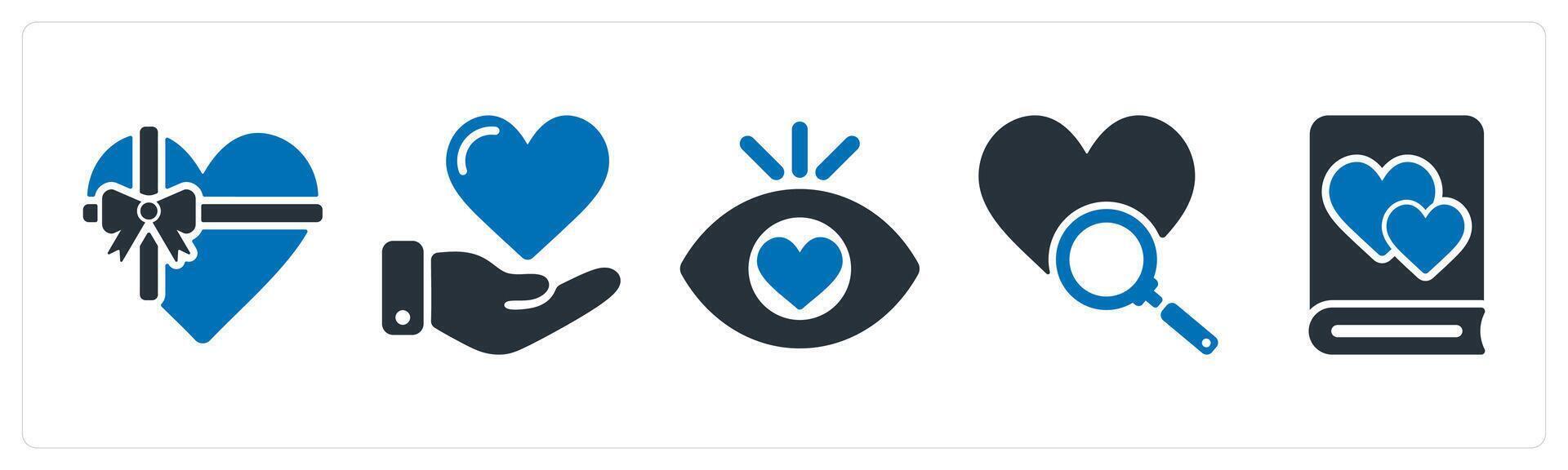 Happy Valentine in blue color as gift, love, adore, love book vector
