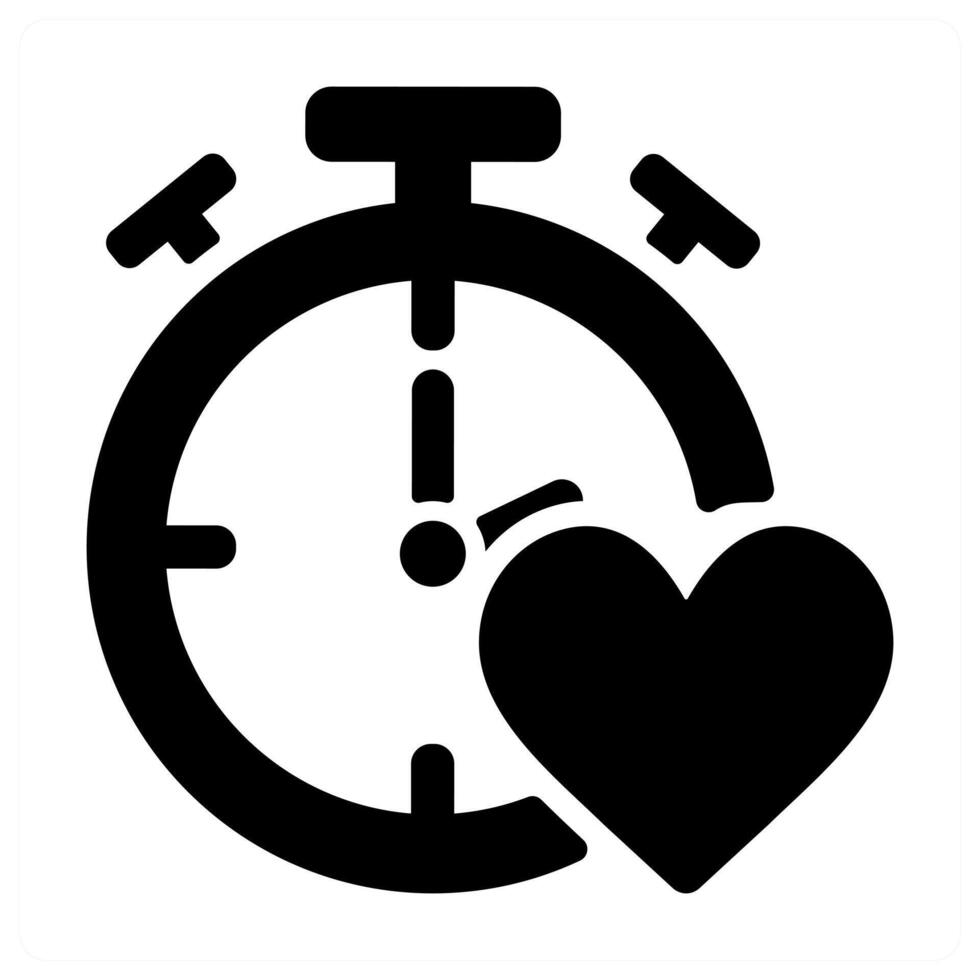 Happy Valentines Time icon in black vector
