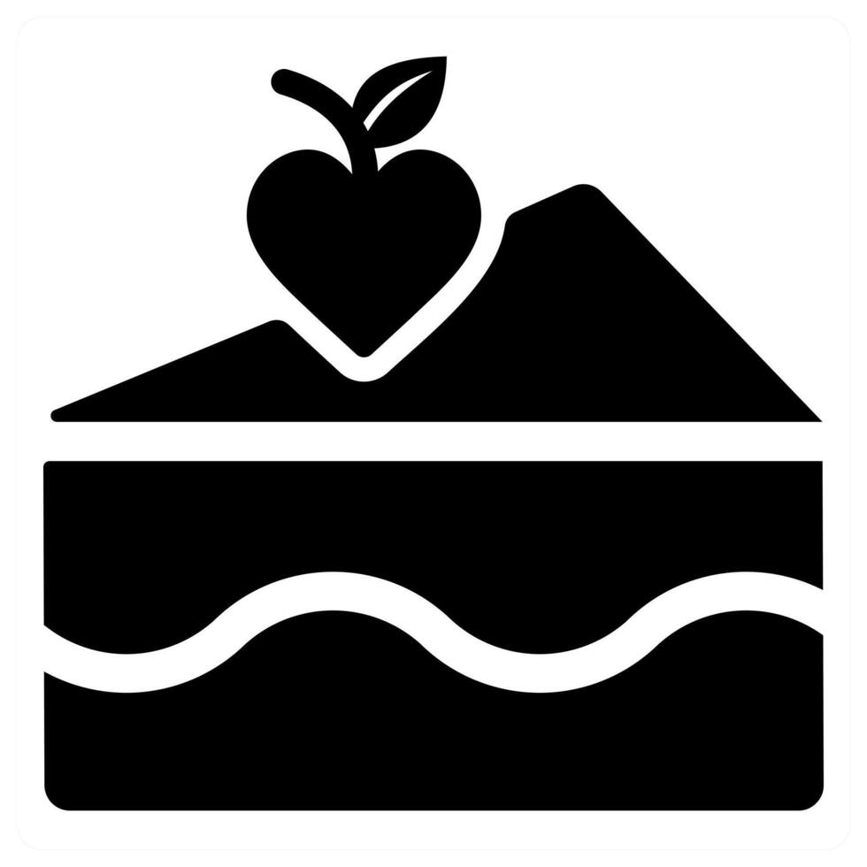 Happy Valentines Pastry icon in black color vector