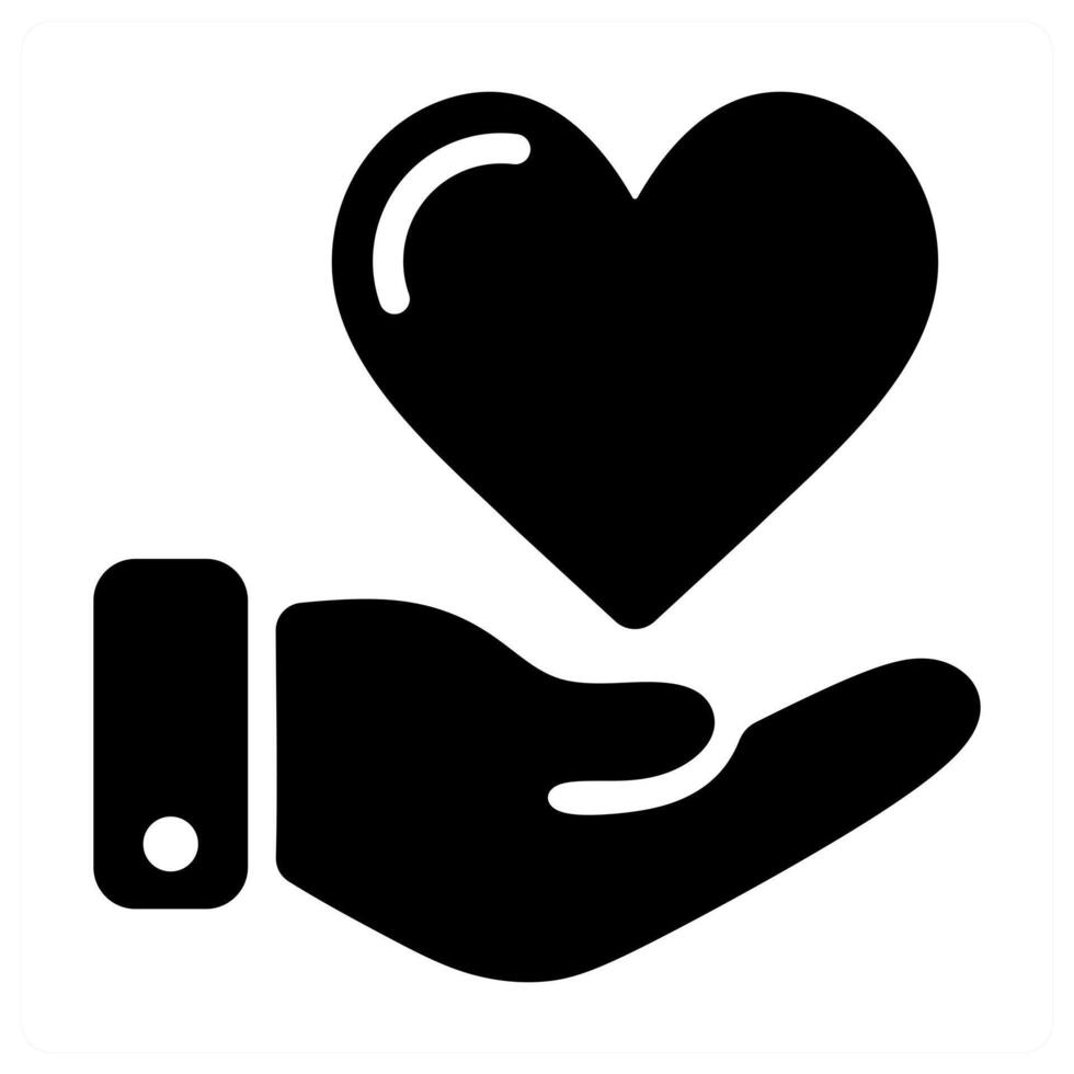 Happy Valentines Love icon in black color vector