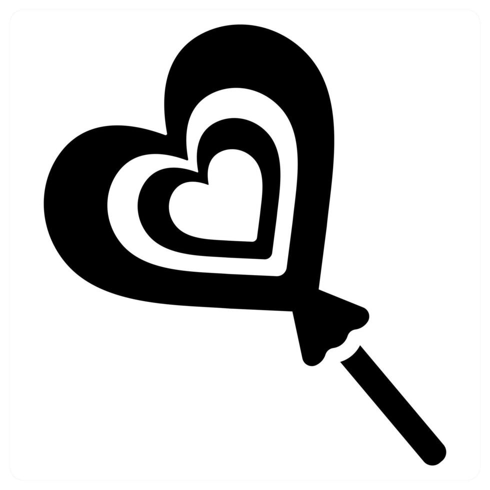 Happy Valentines Candy icon in black color vector